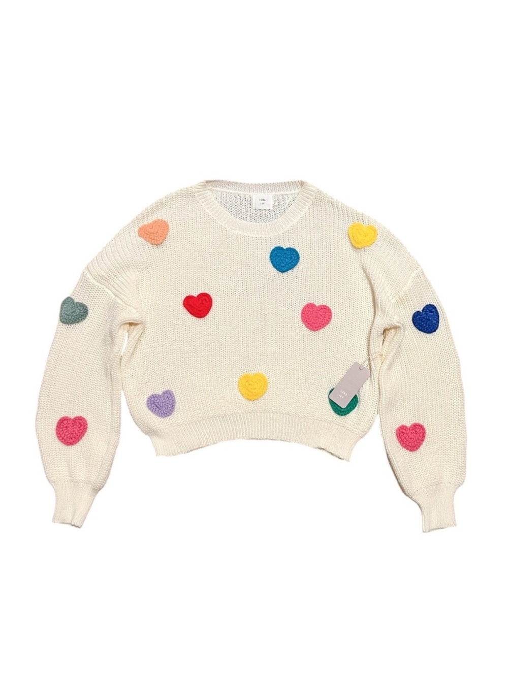 $99 Anthropologie Luna Ivy Heart Embellished Sweater. S, NWT